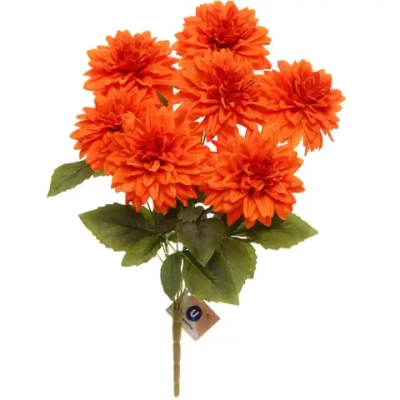 Искусственные цветы «Букет Георгин» 45см 7 цветков оранжевые