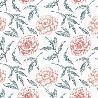 Пионы с листьями