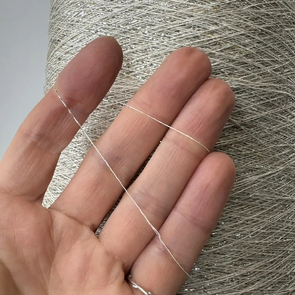 SPARVIERO - Torcitura di Domaso; 73% лен, 9% люрекс, 19% п/а; 1850м/100гр; col. 108, цвет: серый ; S505