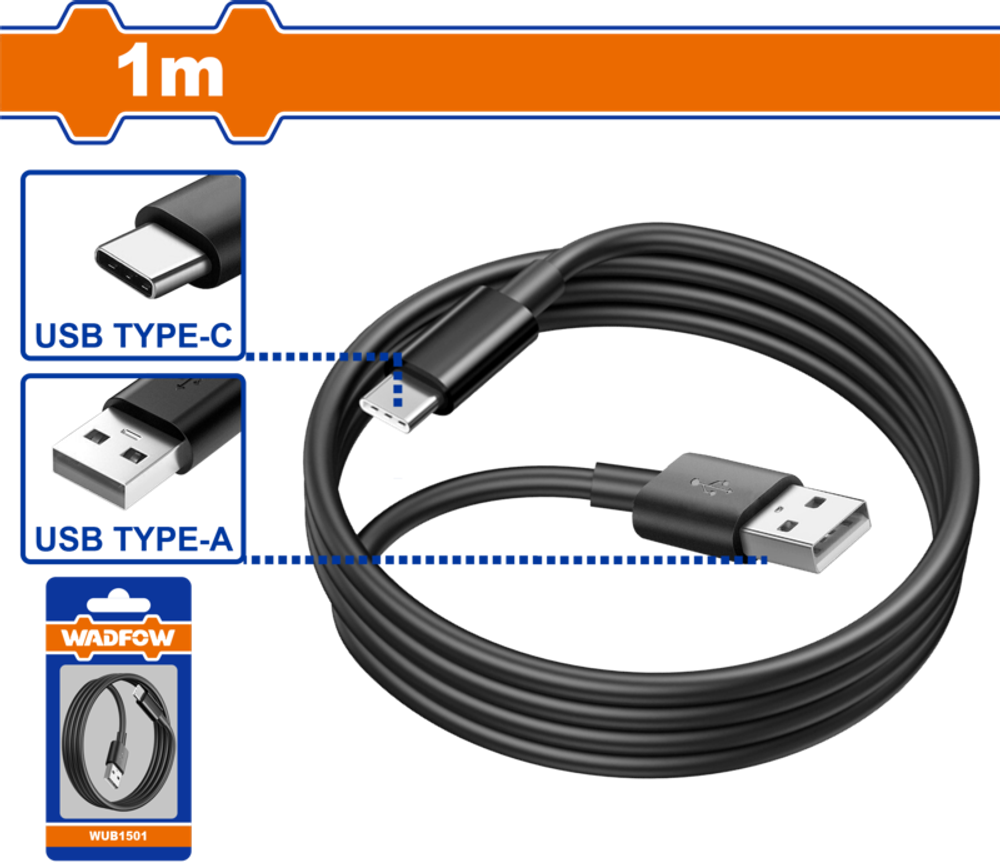 Кабель USB Type-A на Type-C (120) WADFOW WUB1501