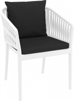 Кресло пластиковое с подушками Siesta Contract Portofino, белый, черный