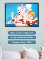 Постер плакат Люси Сорвала Купальник Fairy Tail Хвост Феи