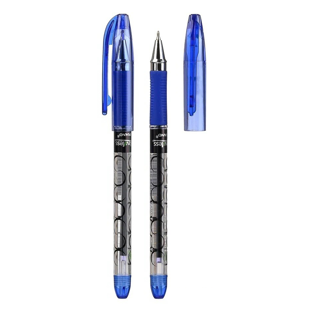 Ручка шариковая, масляная, Piano, синие чернила, серия "Piano Flawless", прозрачный корпус с рисунком, 50 шт