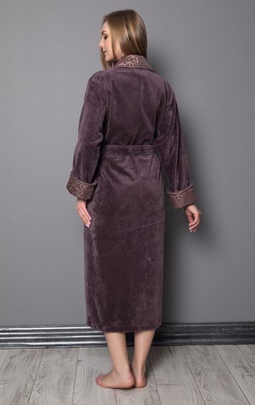 Халат женский махровый 8705 фиолетовый NUSA