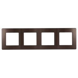 Рамка для розеток и выключателей ЭРА Серия 12 12-5104-13 на 4 поста, Сатин, бронза