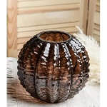 Ваза Плиссе малая d-170мм h-160мм Браун