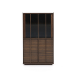 Витрина Onix из массива ореха и орехового шпона темная отделка 101 x 170 см