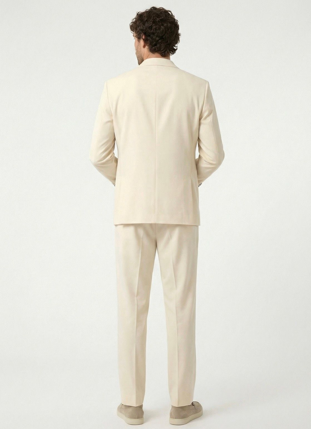 Мужской костюм оверсайз (молочный) А63