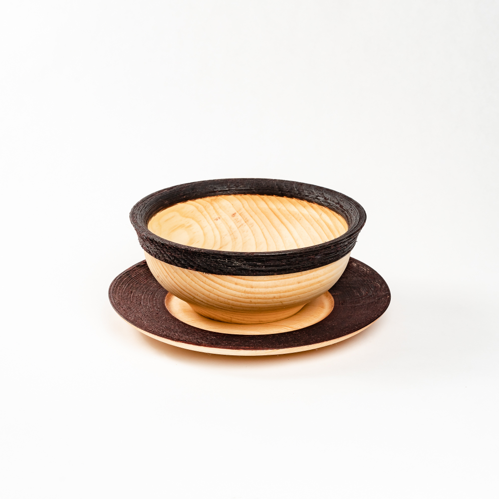 Набор деревянных тарелок из дерева сибирский кедр - 2 шт. TN77