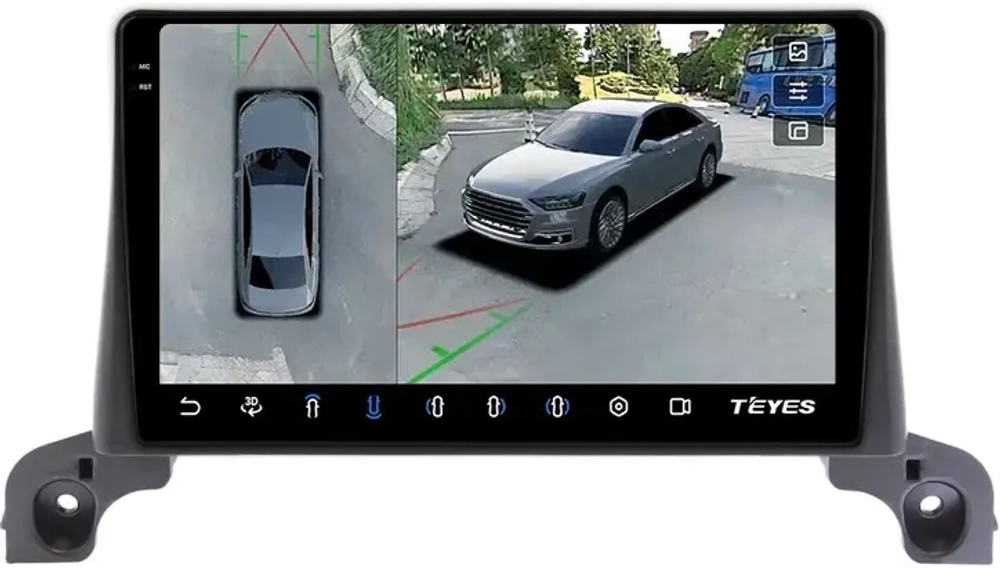 Магнитола Peugeot 3008, 5008 2016-2022, 4008 2020+ (рамка 9) - Teyes CC3-2K-360 на Android 10, 2K QLED, 6Гб+128Гб, CarPlay, 4G SIM-слот, 4 камеры в комплекте
