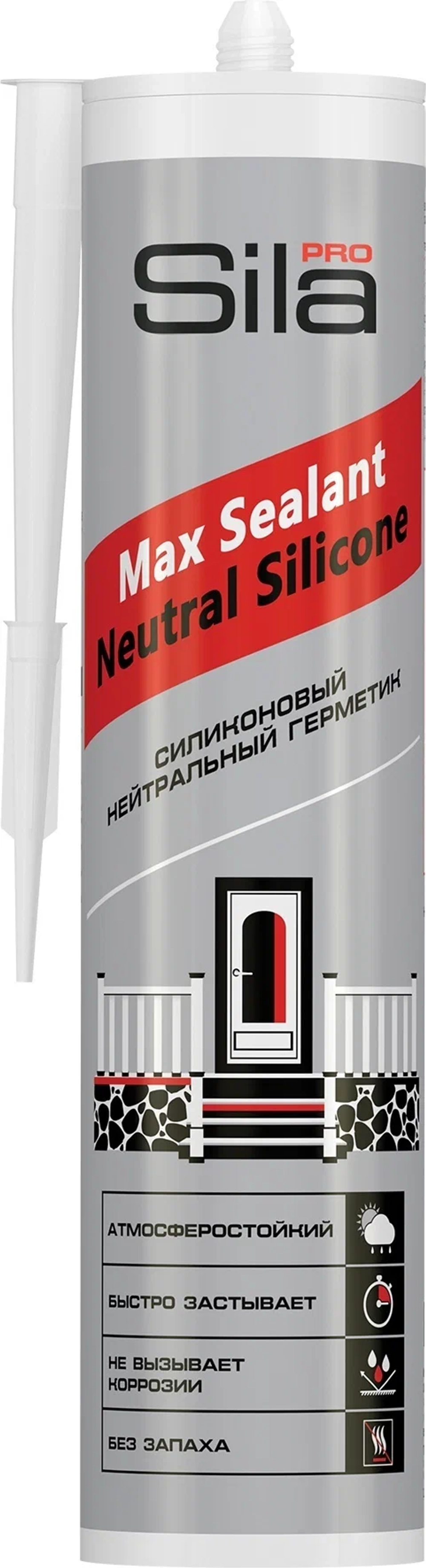 Герметик силиконовый нейтральный Белый 280мл Sila Pro Max Neutral Silicone
