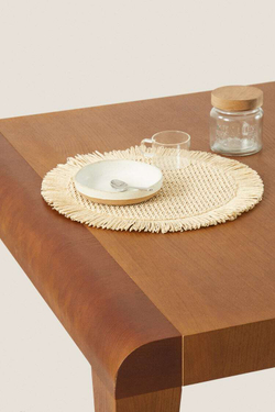 ZARA HOME БУМАЖНАЯ САЛФЕТКА С БАХРОМОЙ, СВЕТЛО-БЕЖЕВЫЙ