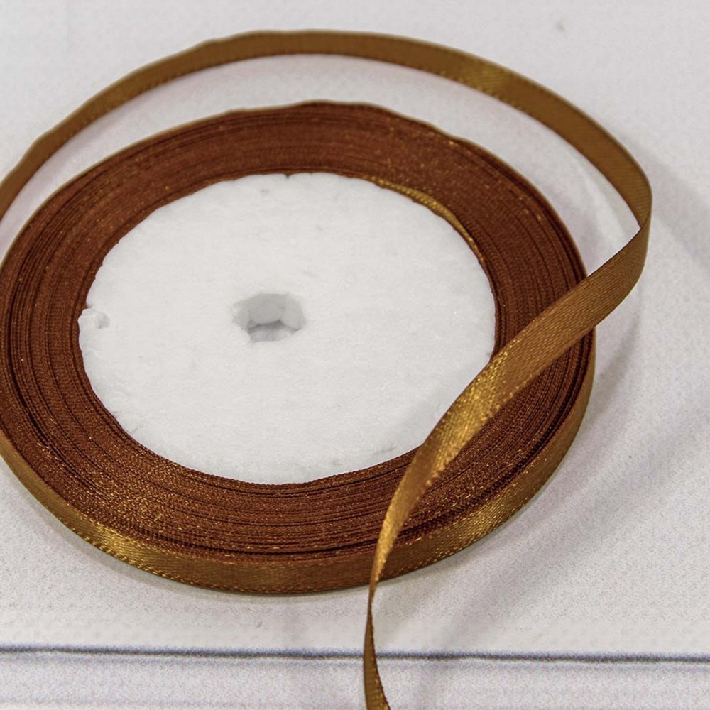 Лента Атласная 0,6см х 28м Сатин (Бронзовый)