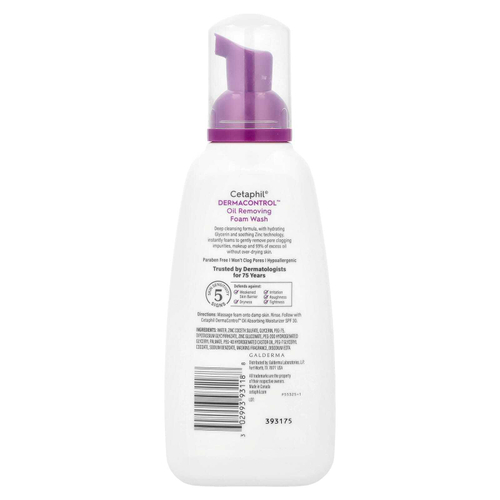 Cetaphil, Derma Control ™, пенка для умывания для удаления жира, 237 мл (8 жидк. Унций)