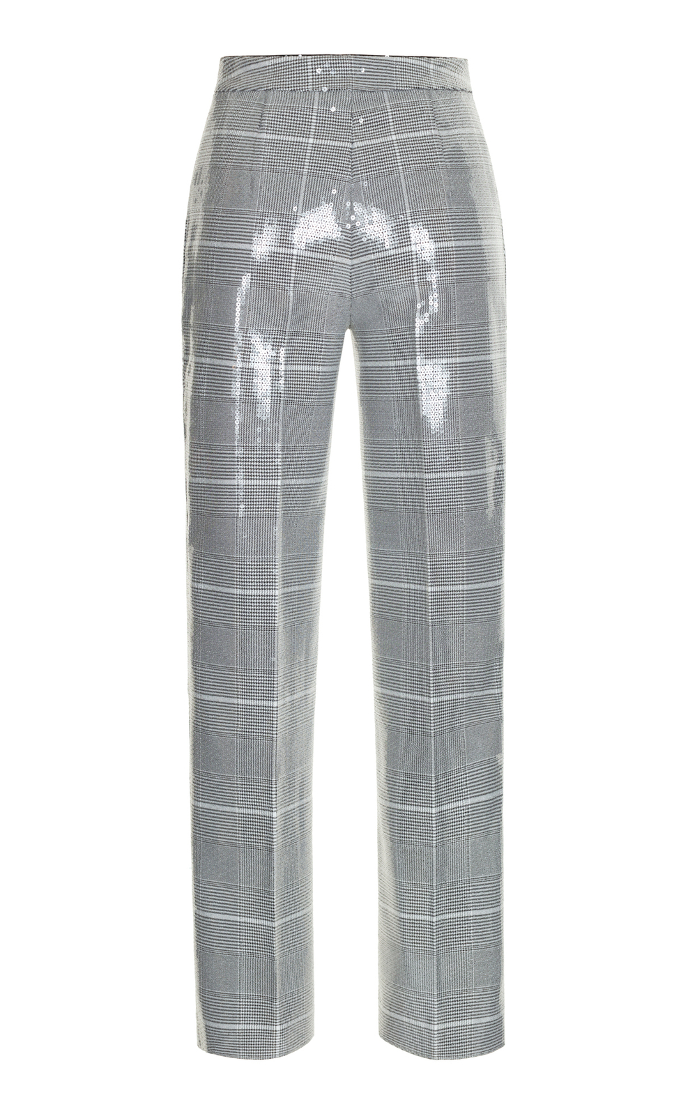 0063W9,Брюки в Клетку Расшитые Пайетками,Черный/Белый