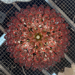 Люстра Cloyd CALCUTTA C6 / Ø60 см - латунь - розов.стекло (арт.11684)