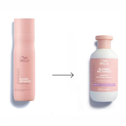 Wella Invigo Blonde Recharge - Шампунь-нейтрализатор желтизны для холодных светлых оттенков, 300 мл