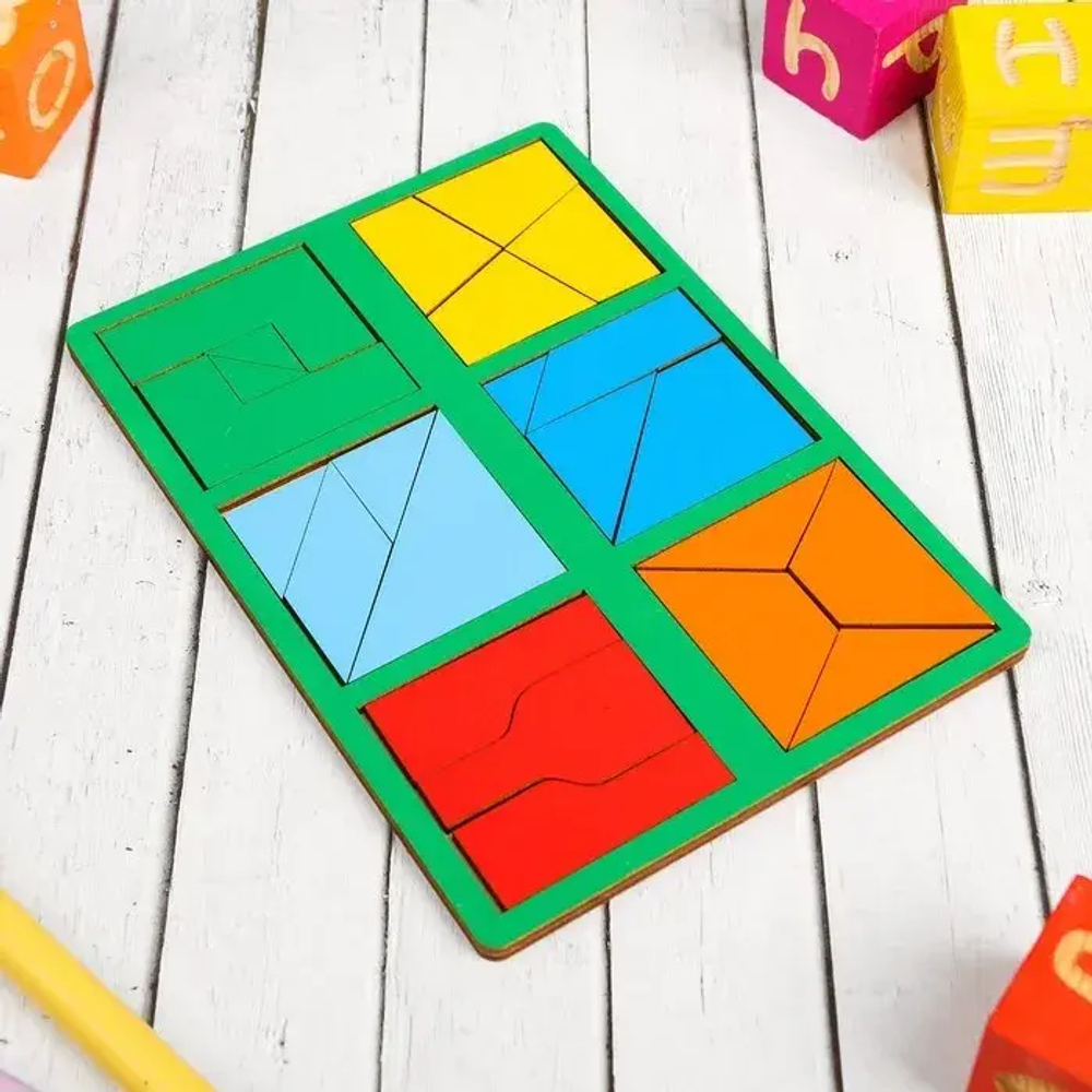 Пазл-головоломка "Сложи квадрат 2 уровень" по методике Никитиных