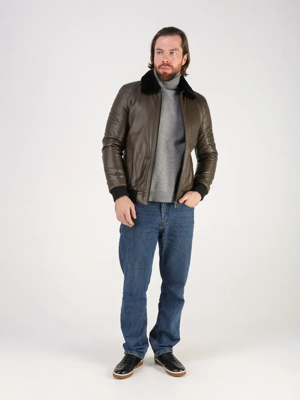 Дубленка зимняя куртка натуральная кожаная