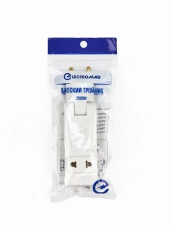 Тройник для розетки белый на 16А ElectroMag