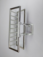 Заколка Краб для волос. Металл. Цвет Серебро. Квадратная. Усиленная