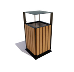 Урна уличная квадратная с дверцей "Эстет", дуб