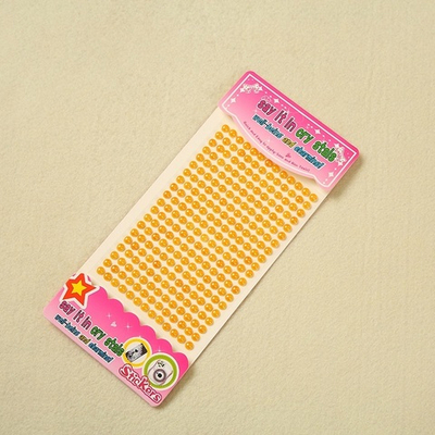 Стразы самоклеющиеся жемчужные золотые 6 мм 260 шт