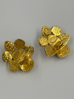 Клипсы с коричневыми вставками Chanel