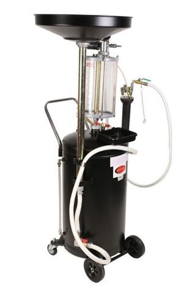 Установка пневматическая для удаления отработанного масла перекатная с индикатором заполнения(бак 90л,предкамера 10л.воронка-10л,5 щупов (max t-60гр) RockForce RF-TRG2090(из 2-х частей)