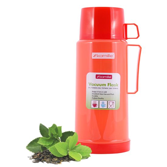 Термос 1000 мл. со стеклянной колбой Kamille KM 2072 пластиковый корпус