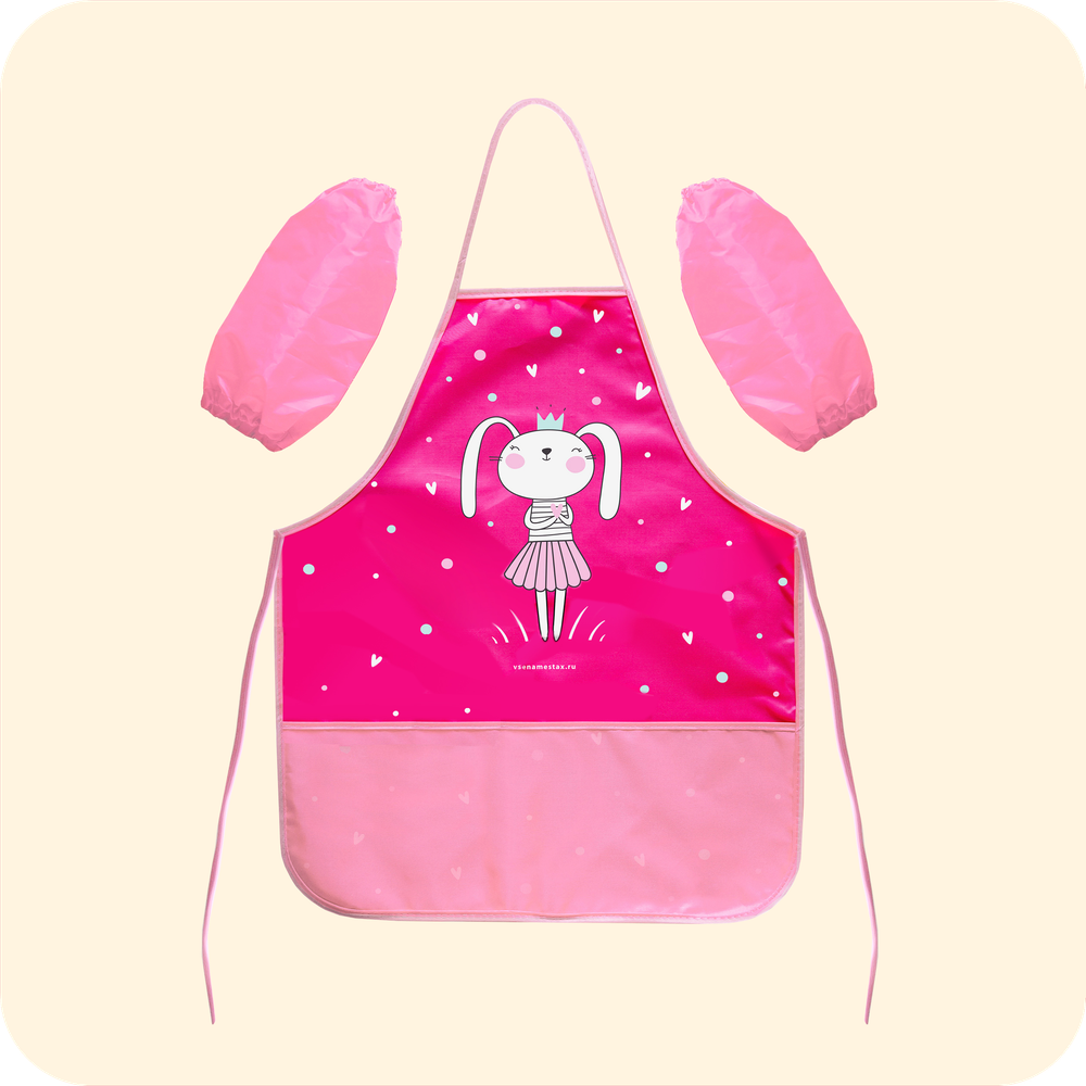 Фартук для творчества на завязках. Зайка