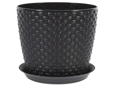 Кашпо Ротанг 3л с поддоном (коричневый)