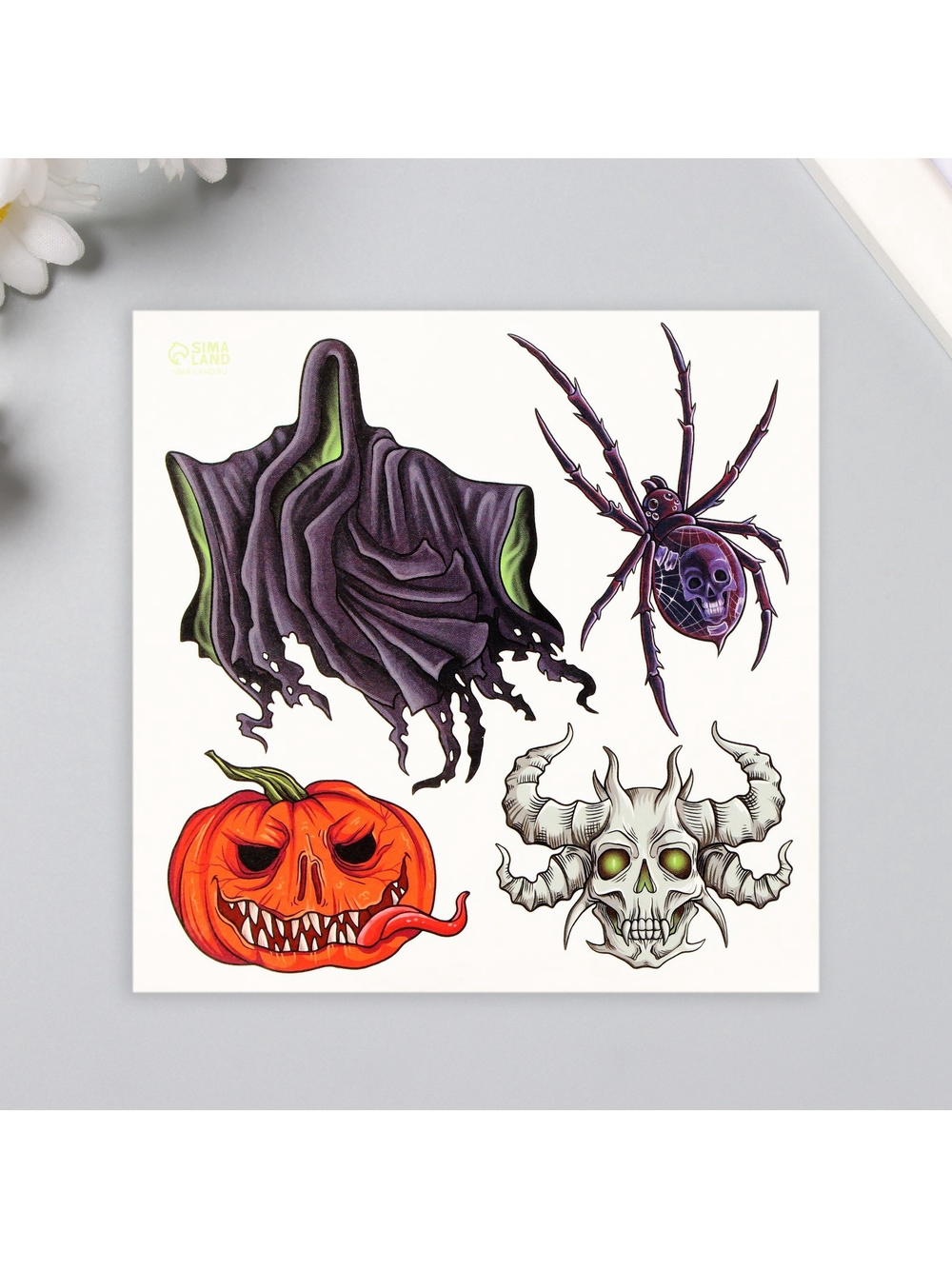 Переводные тату на тело цветные «Страшилки», 10×10 см