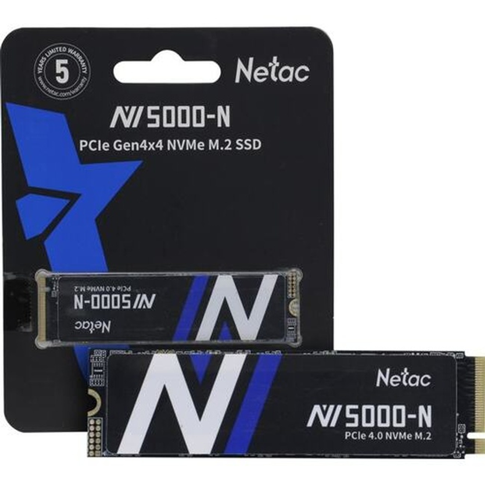 Жесткий диск SSD M.2 2Tb Netac NV5000-N, 5000/4400MBs, 600000 IOPS, 3D NAND, 2280, PCI-E 4.0 x4 (NT01NV5000N-2T0-E4X)