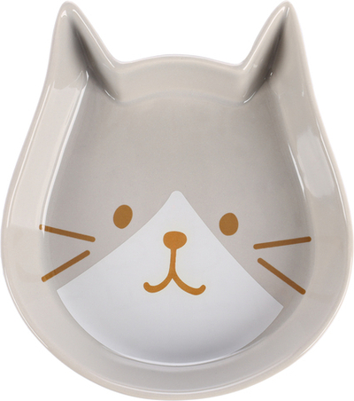 Миска керамическая для кошки, KAPO, 250 мл, 13 х 15 х 3 см, серый, Flamingo
