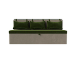 Диван кухонный прямой Метро, Зеленый\Бежевый, Микровельвет, 105005