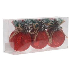 GAEM Набор из 3шт Украшение новогоднее "Шар", D 7.5 см, L23,5 W8 H11,5 см