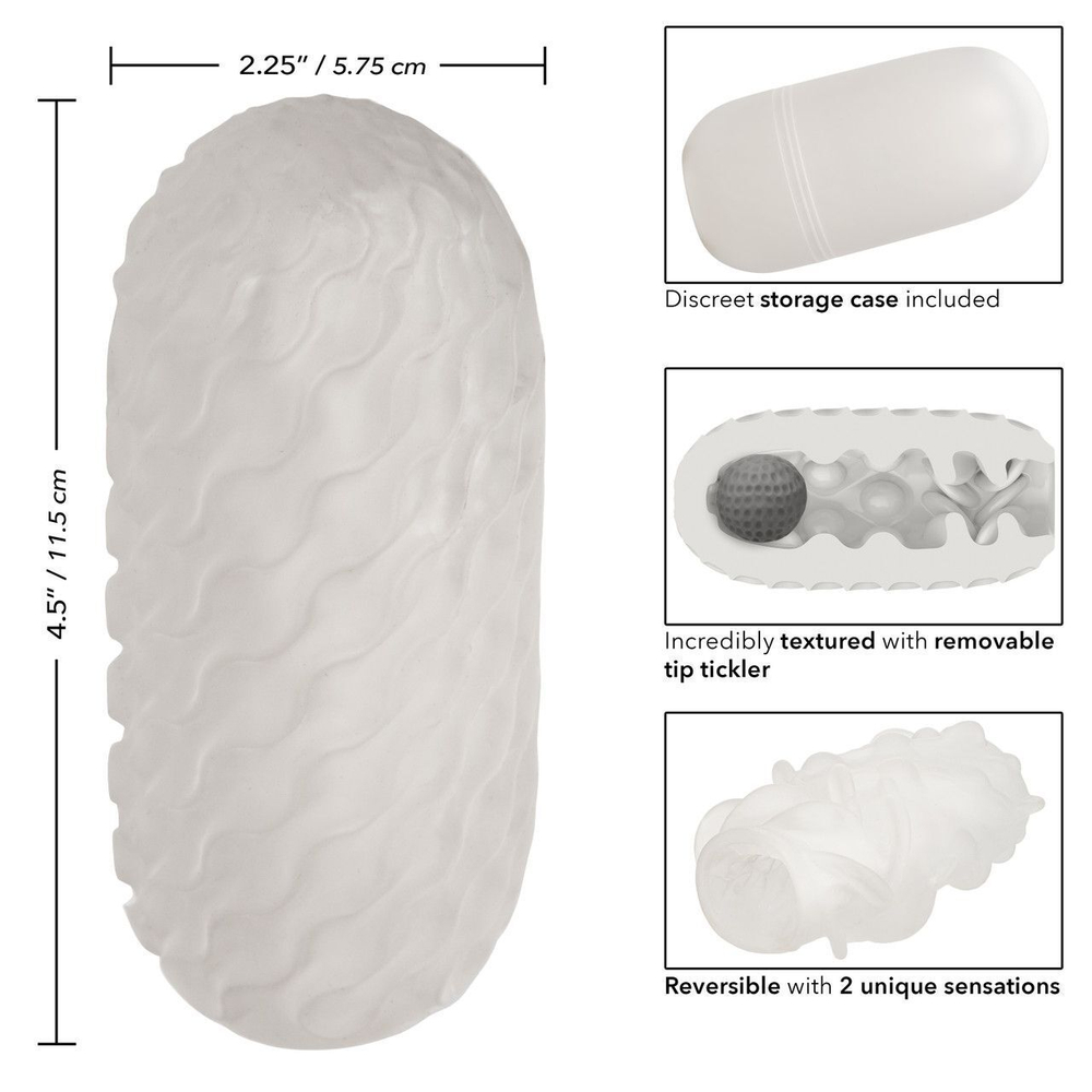Двусторонний мастурбатор с серым стимулирующим шариком Reversible Squishy Ball Stroker (Цвет: прозрачный)