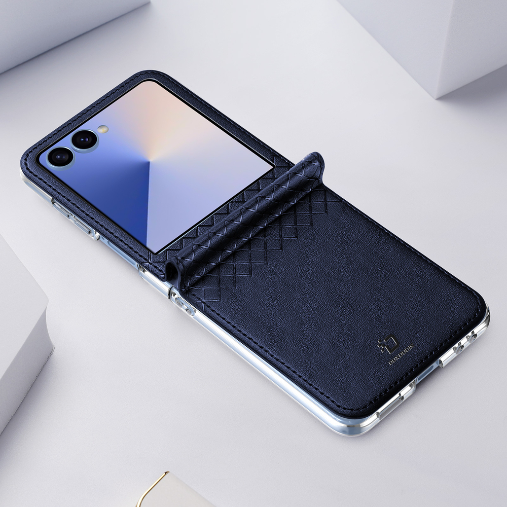 Чехол синего цвета из искусственной кожи от Dux Ducis для Samsung Galaxy Flip 7, серия Bril Series Case