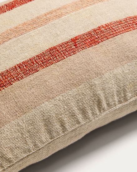 Чехол для подушки Taraia из хлопка и вискозы терракотового и бежевого цвета, 40 x 60 см