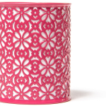 Подставка-стакан для канцтоваров Alingar, металлическая, круглая, узор "Клевер", ассорти