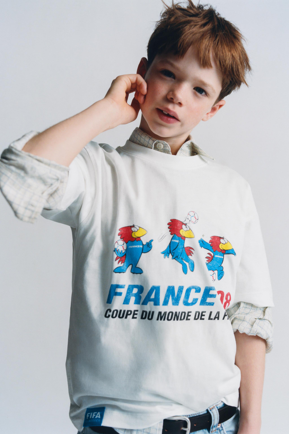 ZARA ФУТБОЛКА С ПРИНТОМ FIFA WORLD CUP ™ 1998, БЕЛЫЙ
