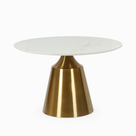 Обеденный стол Yoda диаметр 120 белый глянец