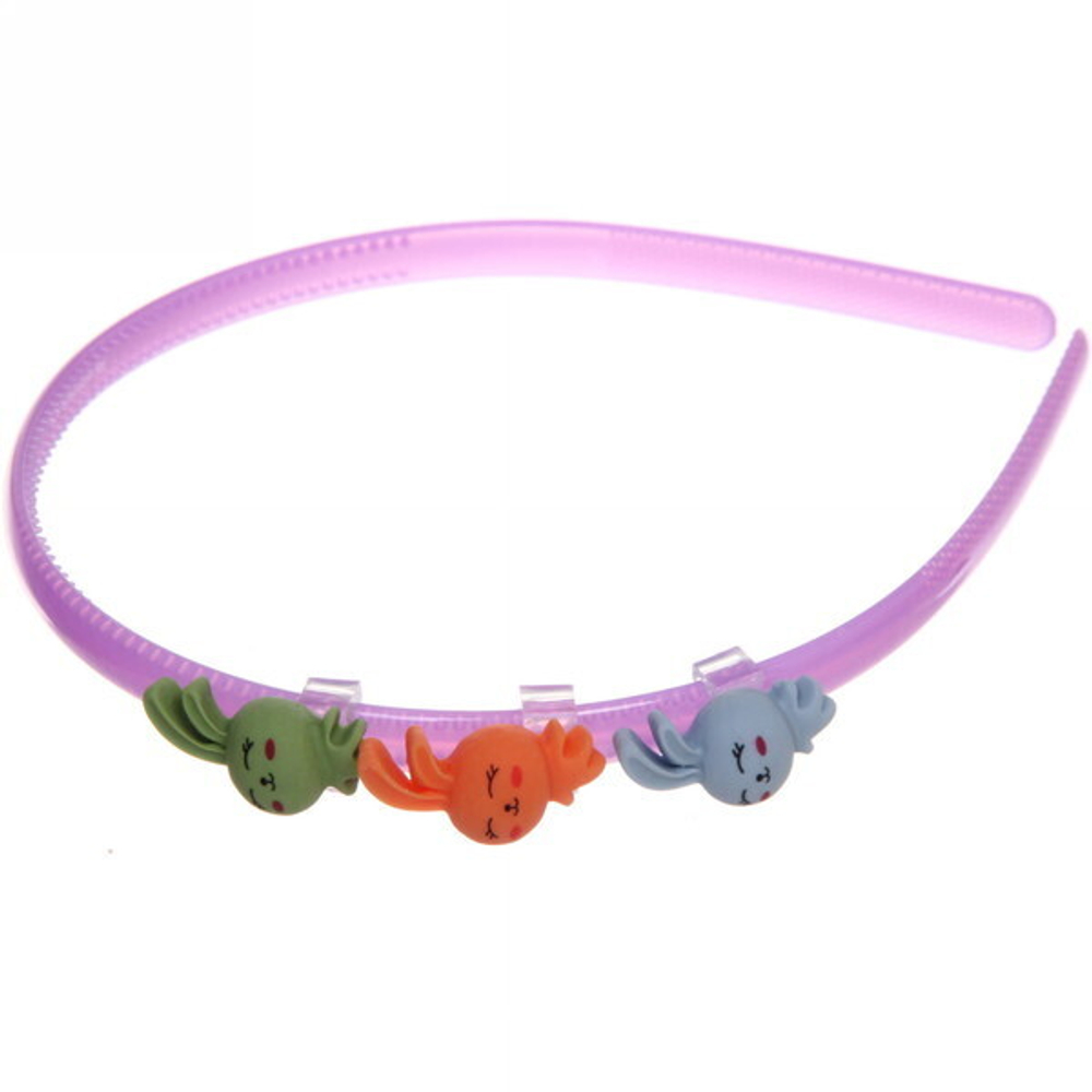 Ободок для волос детский на блистере «MiMi Boom - Зайчик», микс 6 цветов, 0,5см