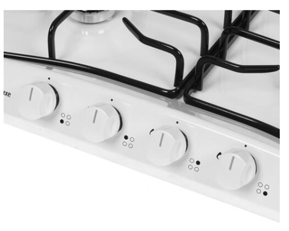 Поверхность варочная  ДеЛюкс 5840.01-002 (белая эмаль,стальные решетки 58*50) Россия(Распродажа)