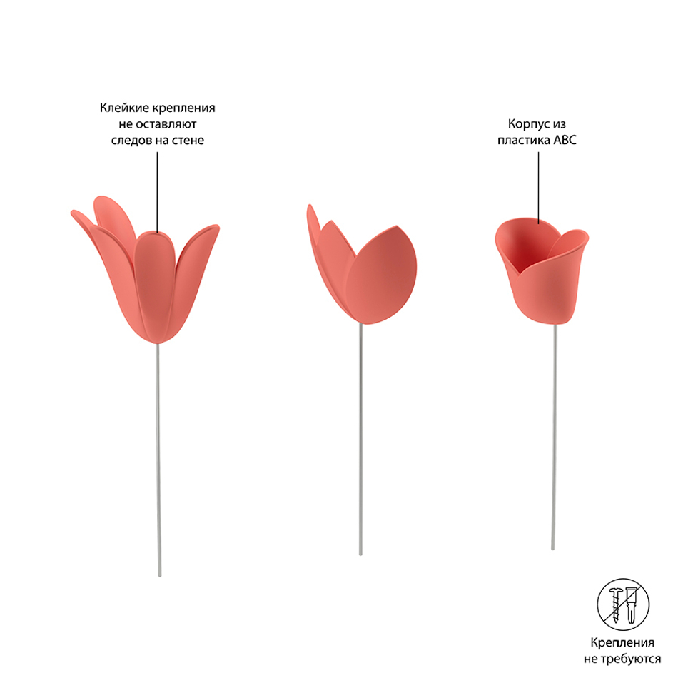Декор для стен Bloomer 9 элементов коралловый, Umbra