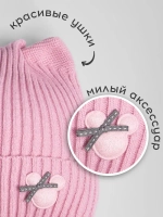 Шапка и снуд для девочки с ушками на завязках