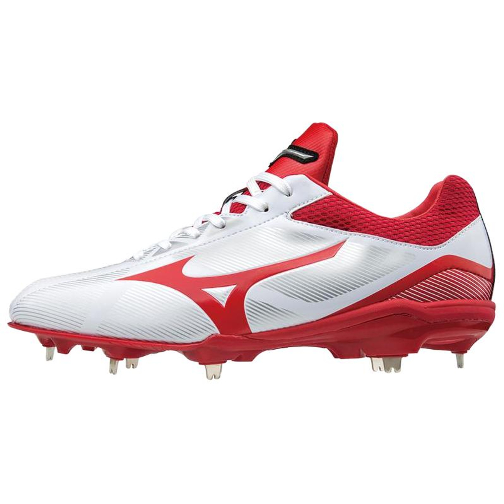 Mizuno Prime Buddy Baseball Shoes Men"s White Red