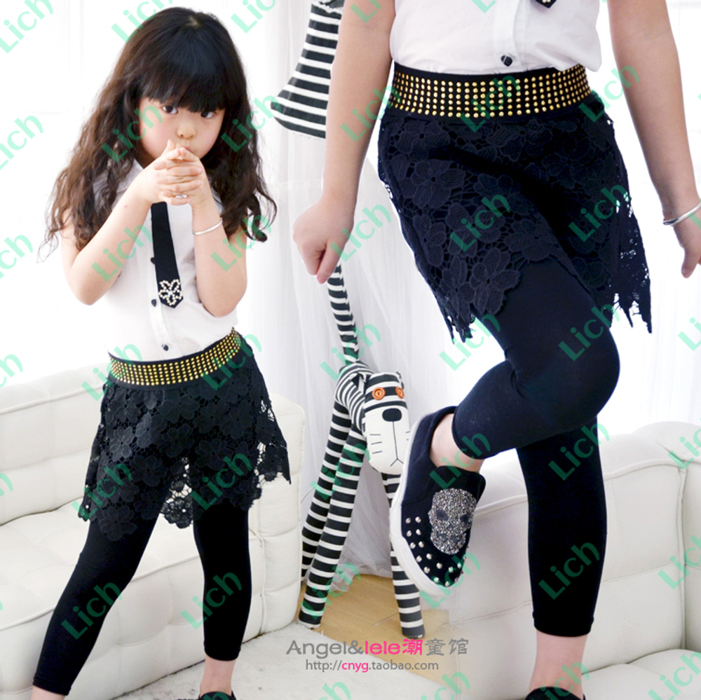 Юбка детская гипюровая с клепками на эластичном поясе