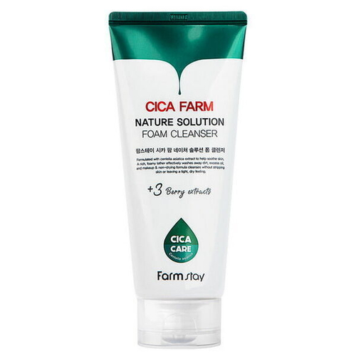 Пенка для умывания с центеллой FarmStay Cica Farm Nature Solution Cleansing Foam, 180мл